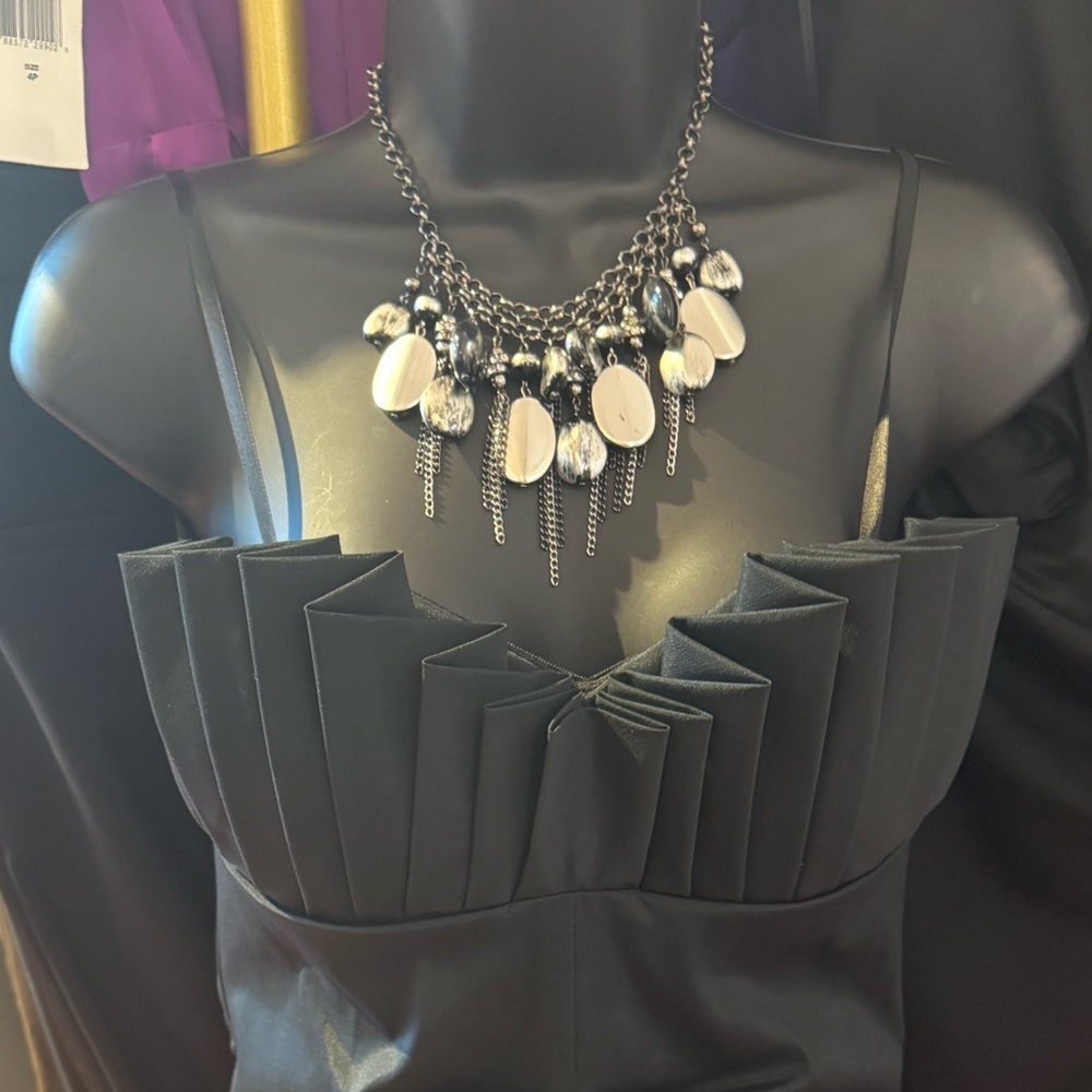 Premier Design “On the Fringe” Intricate Black Multi-Layered Necklace